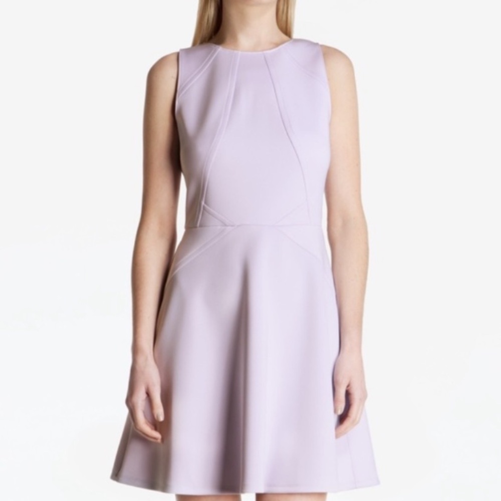 Ted Baker Mitton Skater Scuba Fit & Flare Dress In Lilac Lavender Purple sz 1